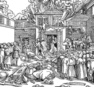 Conflagration in a Medieval Town, 1690, France
