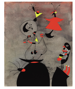 Sleepers Awoken up by a Bird, 1939 (gouache and watercolor on paper)