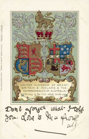 United Kingdom Of Great Britain, and Ireland, and The Commonwealth of Australia (colour litho)