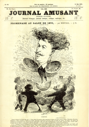 Promenade at the Salon of 1870, front cover of the 'Journal Amusant', 21 May 1870 (engraving)