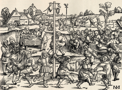 Peasants dancing  illustrating