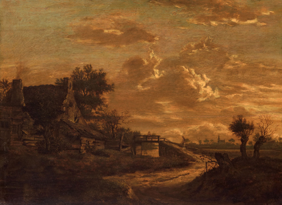 Landscape at Sunset, 1654 (oil on panel)
