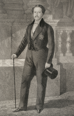 Francisco of Spain, King consort of Spain, portrait, 1855 (litho)