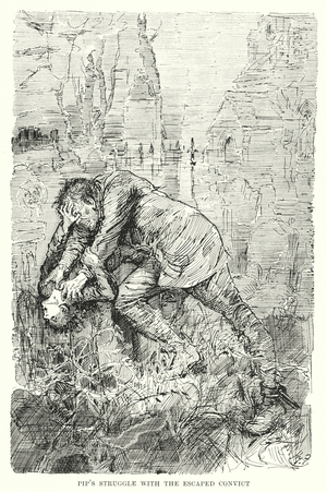 Illustration for Great Expectations by Charles Dickens (litho)
