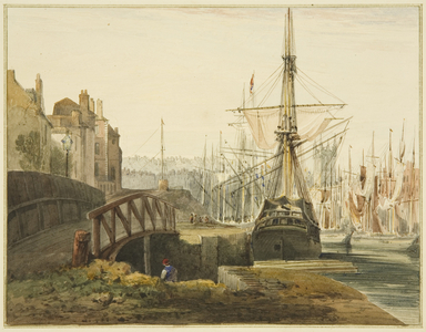 The Butts, near Toms's (Tombs') Dock, 1825 (pencil & watercolour on paper)