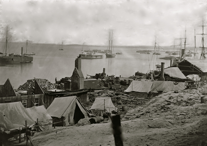 City Point, Va. Wharves after the explosion of ordnance barges on August 4, 1864 1864 (photo)