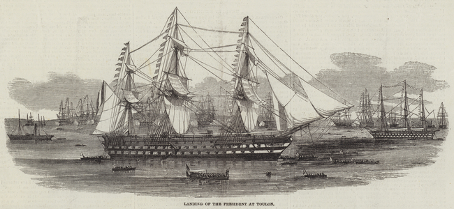 Landing of the President at Toulon (engraving)