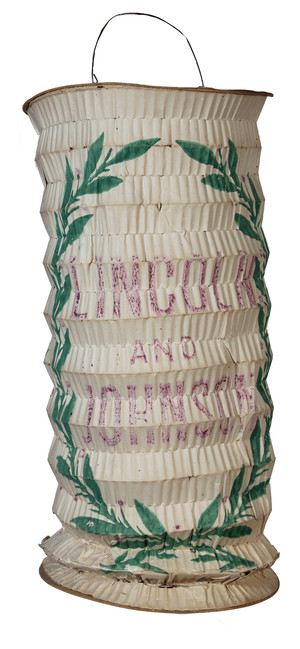 Lincoln and Johnson 1864 Paper Campaign Lantern