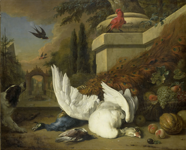 A Dog with a dead Goose and Peacock, c.1700 (oil on canvas)