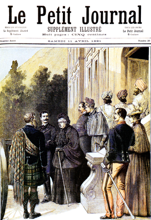 Queen Victoria during visit in Grasse, France, 1891 (illustration)