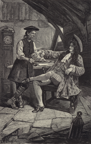 Frank in Andrew Fairservice's cottage (engraving)