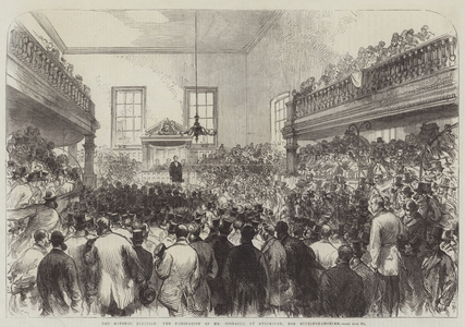 The General Election, the Nomination of Mr Disraeli, at Aylesbury, for Buckinghamshire (engraving)