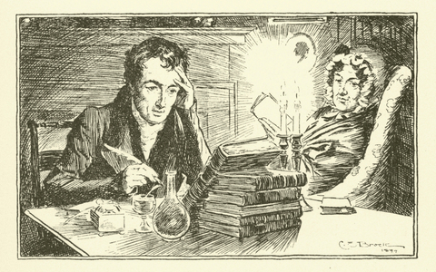 Charles Lamb, with his sister, Mary (engraving)