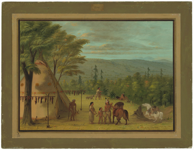 The Cheyenne Brothers Starting on Their Fall Hunt, 1861-1869 (oil on card mounted on paperboard)