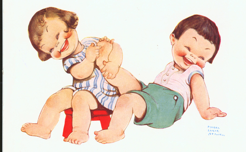 Children Laughing Magazine Plate, UK, 1940s