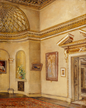 North East Corner of the Gallery, Chiswick House (oil on canvas)