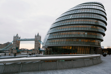 Greater London Council (Glc) Building and Tower Bridge, London, England, UK  (photo)