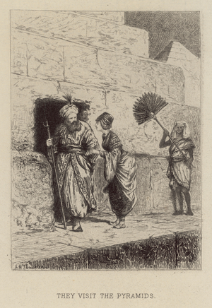 They visit the Pyramids (etching)