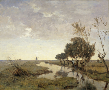 A Watercourse near Abcoude, 1878 (oil on panel)
