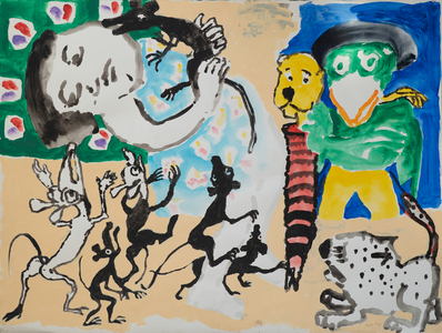 The Rat Queen is Devoured by Her Own, 1983 (Acrylic on Paper)