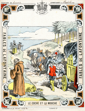 The tick and the fly, late 19th century (illustration)