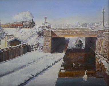 Across the Grand Union, 2008 (oil on canvas)