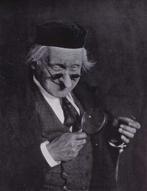 Theatrical make-up: The Professor (b/w photo)