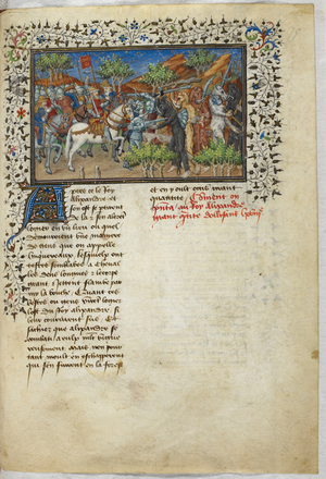 Alexander's battle with horse-headed men