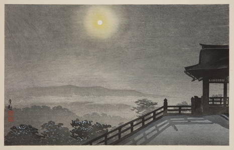 Cool Moon Evening at Kiyomizudo in the Eastern Capital (T?to Kiyomizud? hiya tsukiyo) (colour woodblock print)