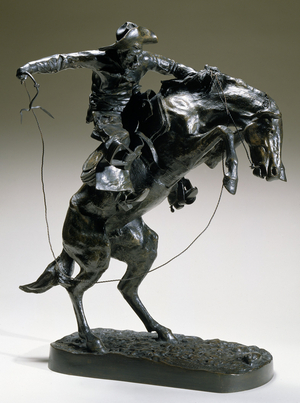 Bucking Bronco (or The Bronco Buster), copyrighted in 1895 (cast between 1909 and 1913) (bronze)