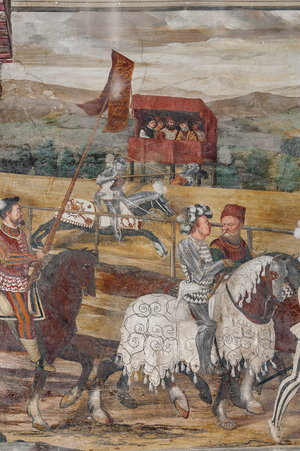 Detail of the Visit of Christian I of Denmark to Bartolomeo Colleoni, Hall of Honour, 1474 (fresco)