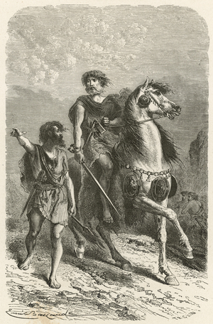 Guerriers a l'epoque du bronze (engraving)