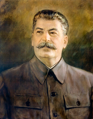 Joseph Stalin, Georgian Bolshevik revolutionary and Soviet politician and leader (colour litho)