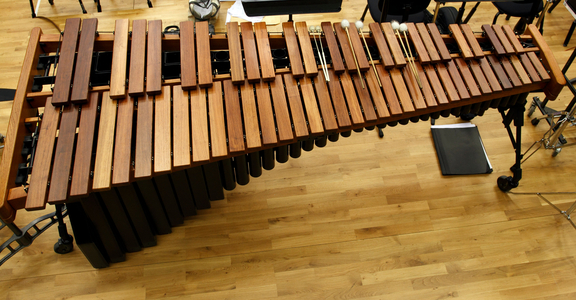 A Marimba, 4.3 octaves in size.