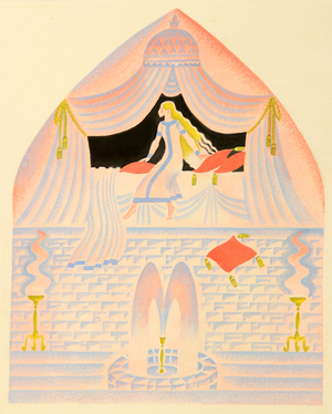 Illustration from 'Ruslan and Ludmila' by Alexander Pushkin, 1820 (gouache on paper)