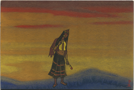 A Captive Girl with a Rose, costume design for 'Polovtsian Dances' from Borodin's opera 'Prince Igor', 1943 (tempera on cardboard)