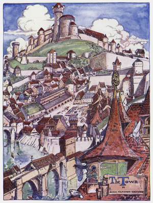 The Town (colour litho)