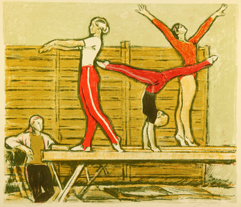 On the Balance Bar, 1968 (colour litho)
