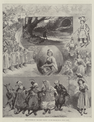 The Pantomime of "The Forty Thieves" at the Theatre Royal, Drury Lane (litho)