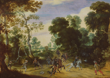 Battle scene (oil on canvas) 