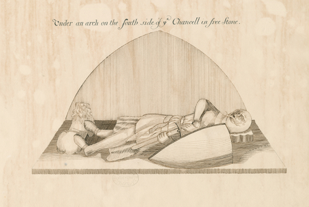 Swynnerton Church - Effigy: pen and ink drawing, nd [19th cent] (drawing)