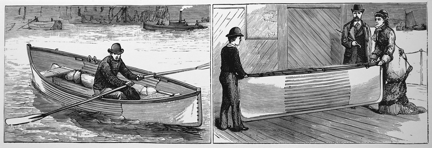 A collapsible steel boat by E. H. Crispin, 1850