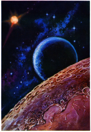 The Earth viewed from the Moon, c.1970 (postcard)