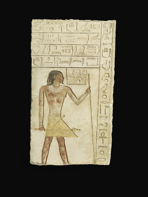 Relief depicting Ankh-neb-ef, 2345-2181 BC (limestone & pigment)
