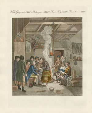 The highlander, or inhabitants of the northern part of Scotland (coloured engraving)