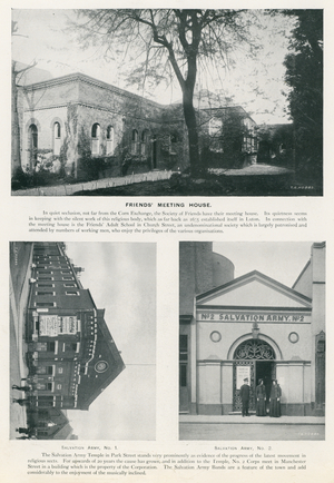 Luton: Friends' Meeting House; Salvation Army, No 1; Salvation Army, No 2 (b/w photo)