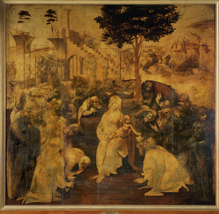Adoration of the Magi, unfinished (undercoat of paint on wood)