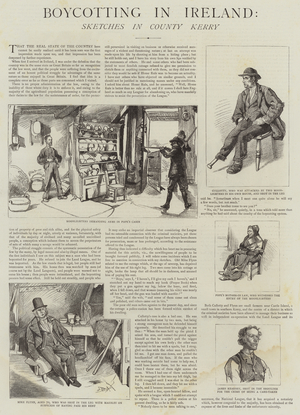 Boycotting in Ireland (engraving)