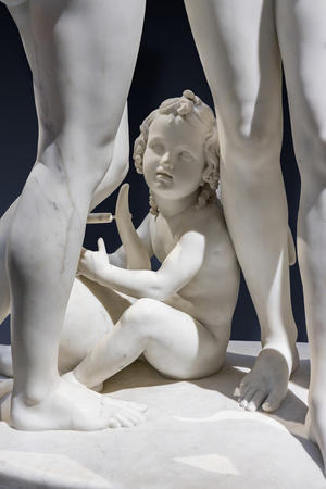 The Graces and Cupid, detail of Cupid among the Graces' legs, 1820-22 (Carrara marble)