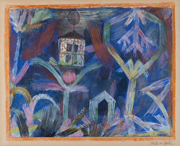 Window in the Garden, Titled, Dated 1918, and Numbered 2 (On the Artist’s Mount) Gouache and Watercolor on Paper Laid Down on the Artist's Mount Image: 7 ¼ by 9 ⅛ in. 18.5 by 23.2 cm. Mount: 9 ⅞ by 12 ⅝ in. 25 by 31.4 cm., 1918(watercolor on paper laid down on the artist's mount)